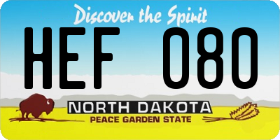 ND license plate HEF080