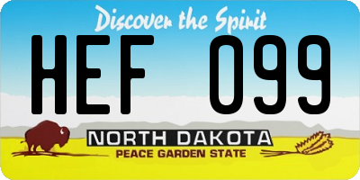 ND license plate HEF099