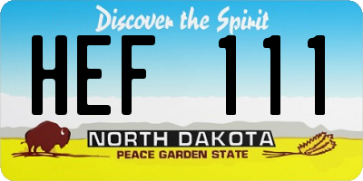 ND license plate HEF111