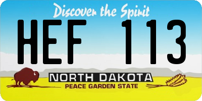 ND license plate HEF113