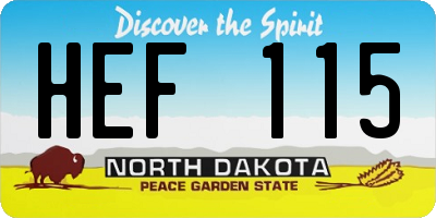 ND license plate HEF115