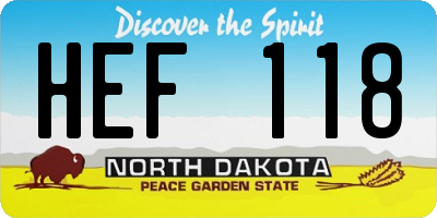 ND license plate HEF118