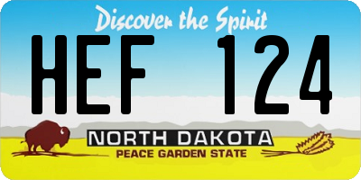 ND license plate HEF124