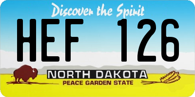 ND license plate HEF126