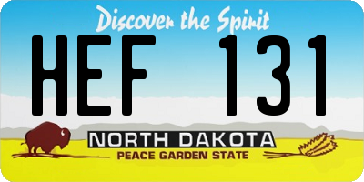 ND license plate HEF131