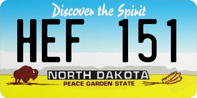 ND license plate HEF151