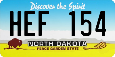 ND license plate HEF154