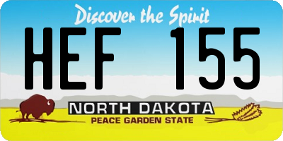 ND license plate HEF155