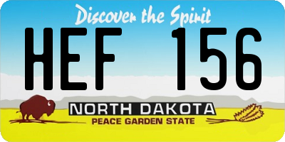 ND license plate HEF156