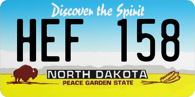 ND license plate HEF158