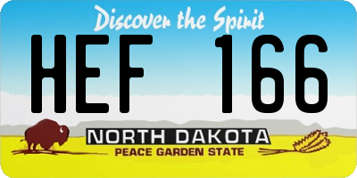 ND license plate HEF166