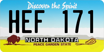ND license plate HEF171