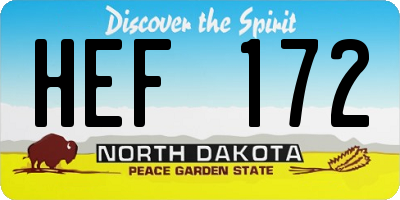 ND license plate HEF172