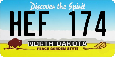ND license plate HEF174