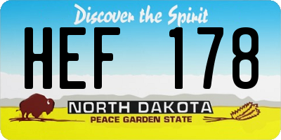 ND license plate HEF178