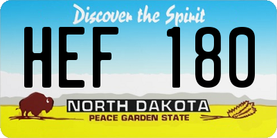 ND license plate HEF180