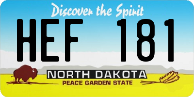 ND license plate HEF181
