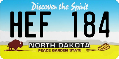 ND license plate HEF184