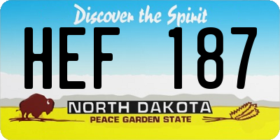 ND license plate HEF187