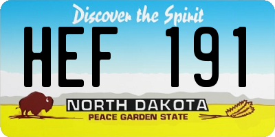 ND license plate HEF191