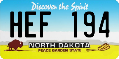 ND license plate HEF194