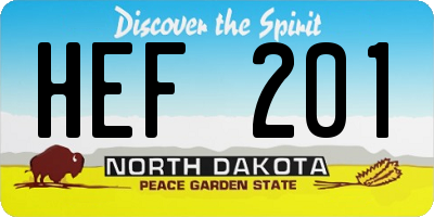 ND license plate HEF201