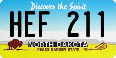 ND license plate HEF211