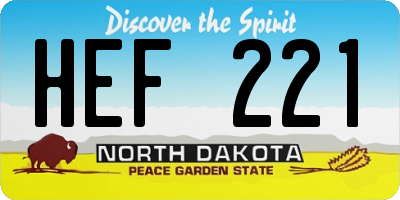 ND license plate HEF221