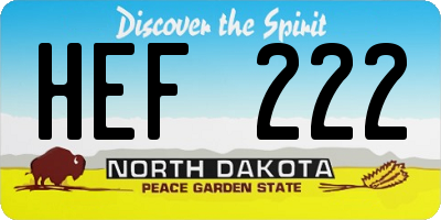 ND license plate HEF222