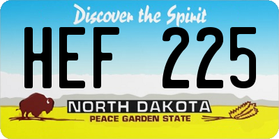 ND license plate HEF225