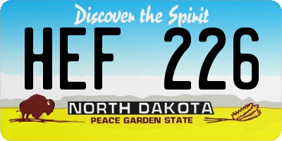 ND license plate HEF226