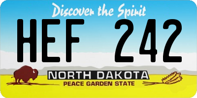 ND license plate HEF242