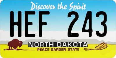 ND license plate HEF243