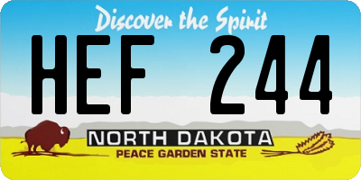 ND license plate HEF244