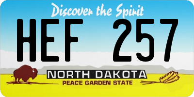 ND license plate HEF257