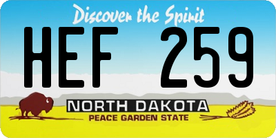 ND license plate HEF259