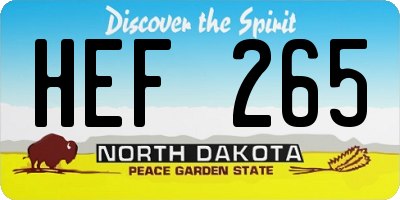 ND license plate HEF265