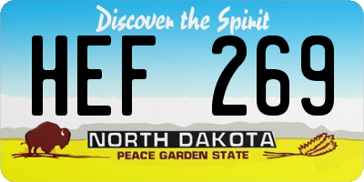 ND license plate HEF269