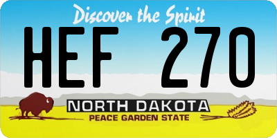 ND license plate HEF270