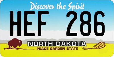 ND license plate HEF286