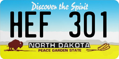 ND license plate HEF301
