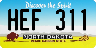 ND license plate HEF311