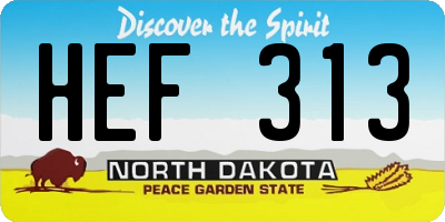 ND license plate HEF313