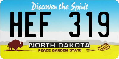 ND license plate HEF319