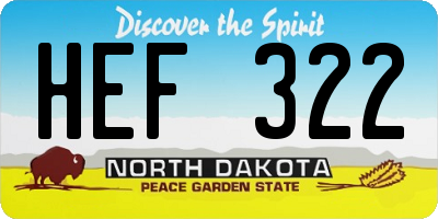ND license plate HEF322