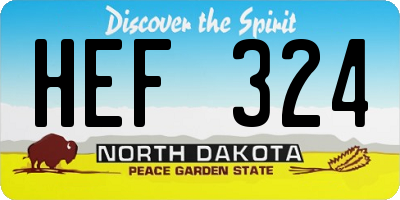 ND license plate HEF324