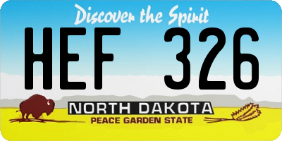 ND license plate HEF326