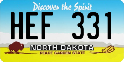 ND license plate HEF331