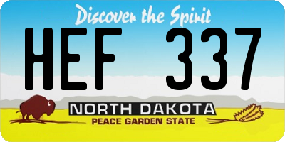 ND license plate HEF337