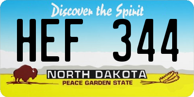 ND license plate HEF344